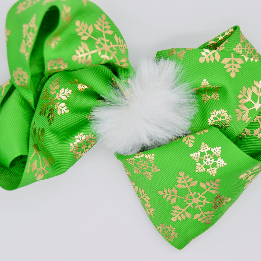 Green/Gold Snowflake 6 Inch