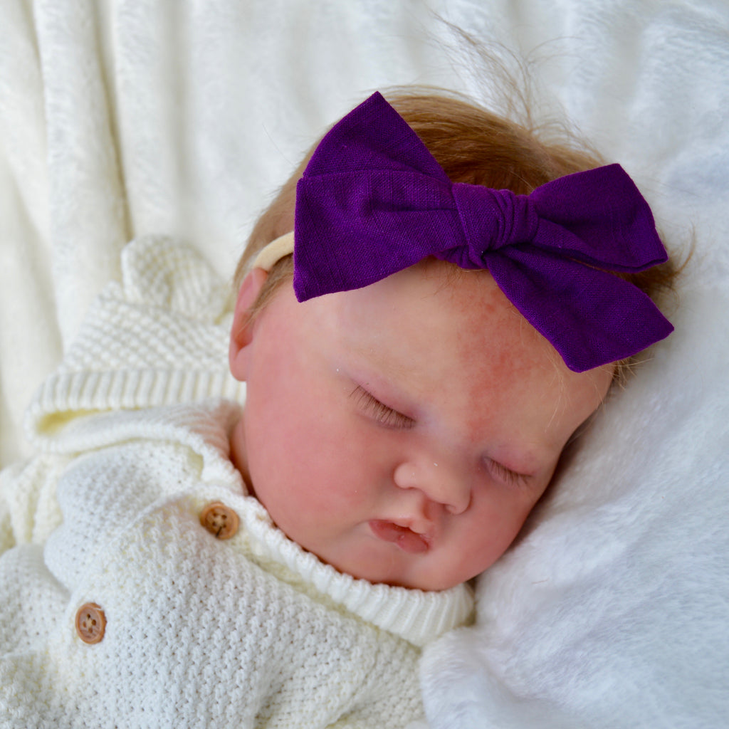 Baby Purple Cotton Bow