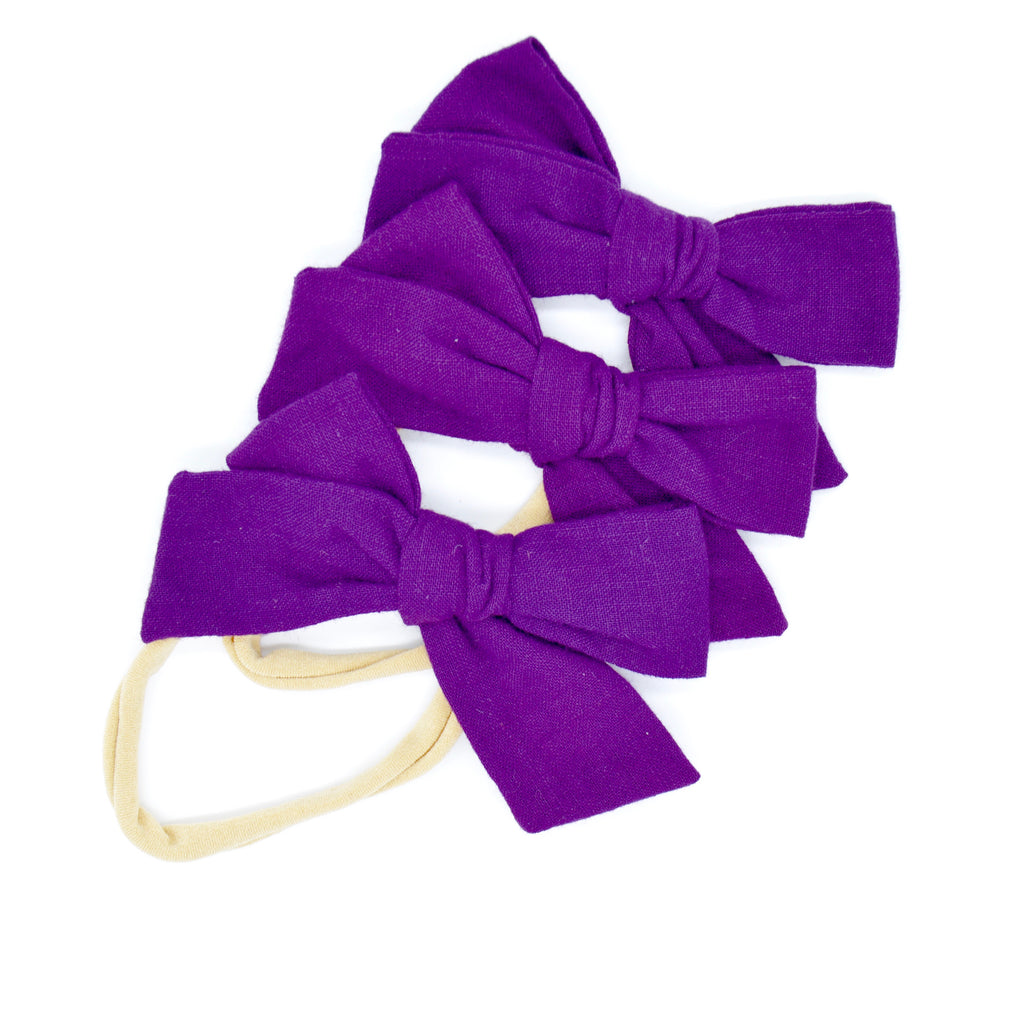 Baby Purple Cotton Bow