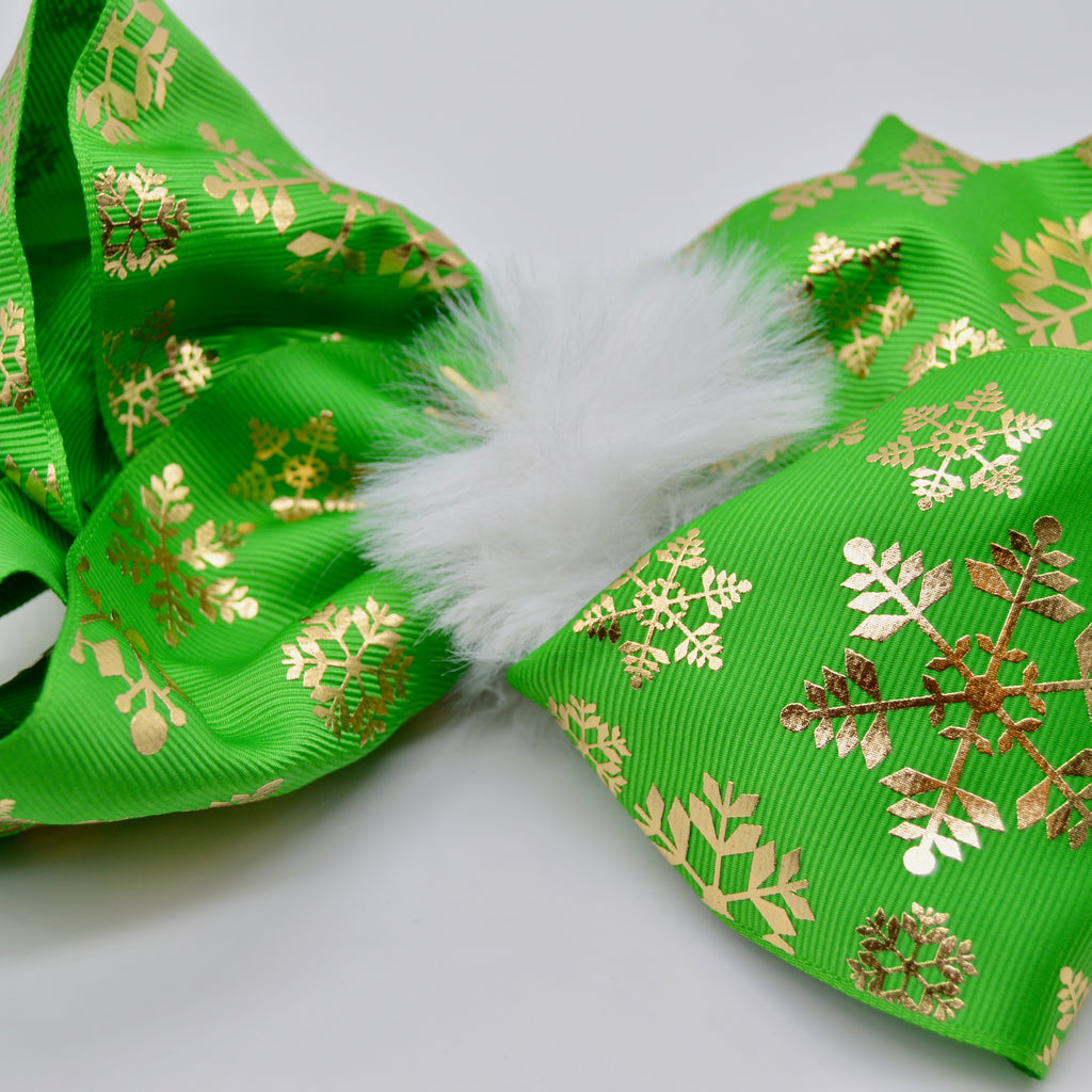 Green/Gold Snowflake 6 Inch