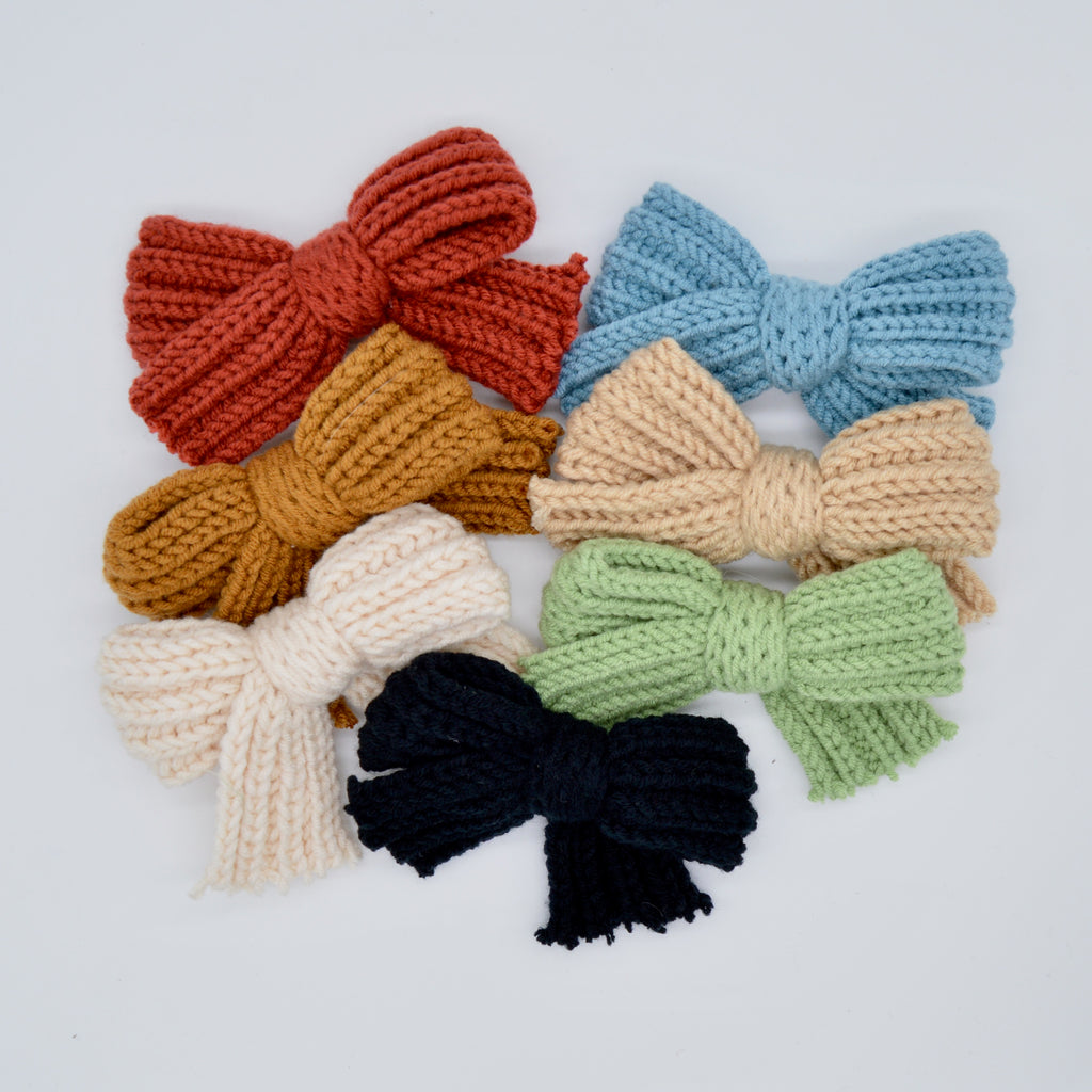 Knitted Sweater Bow Clips