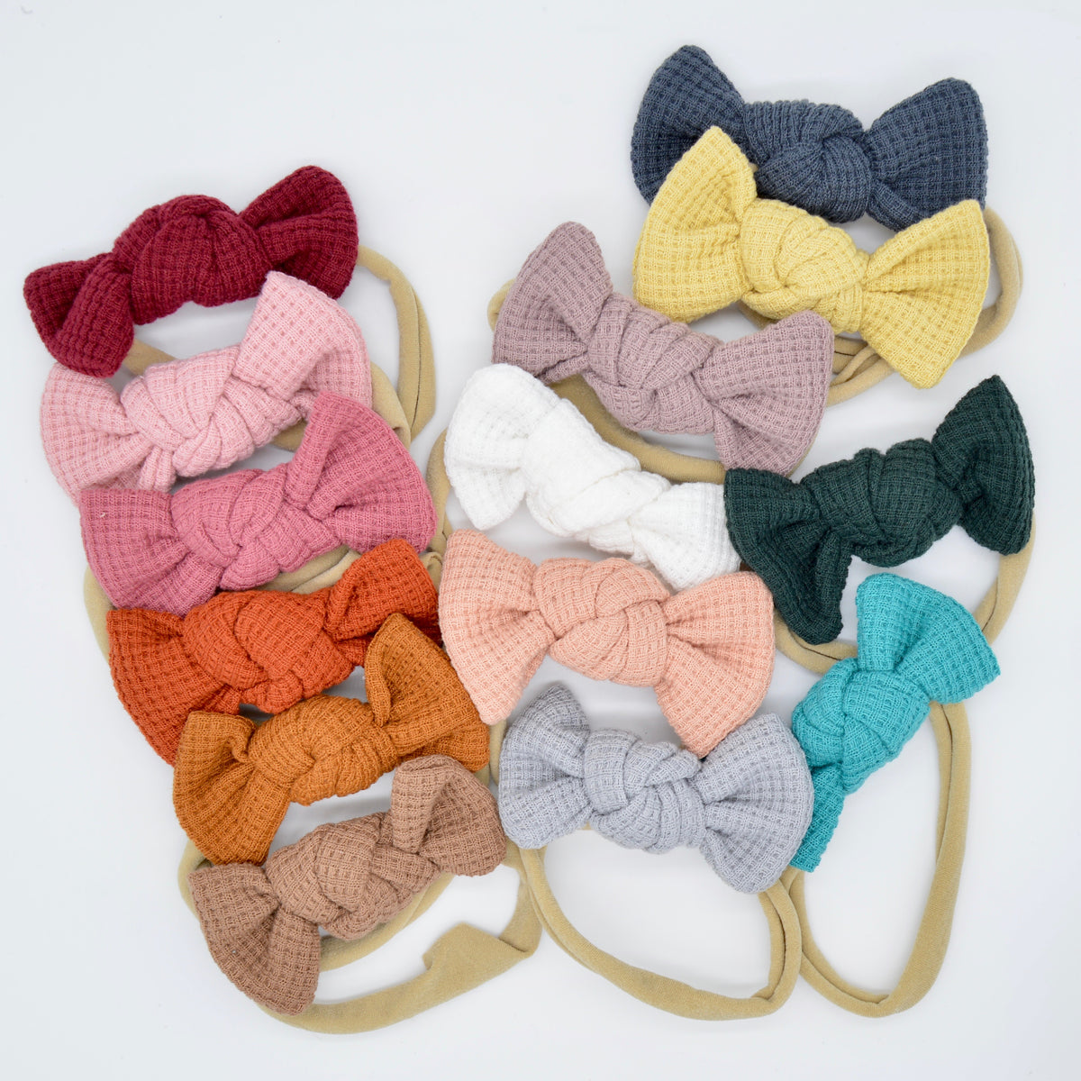 Newborn Bows | 3 Inch Waffle Cotton | Bows For Littles