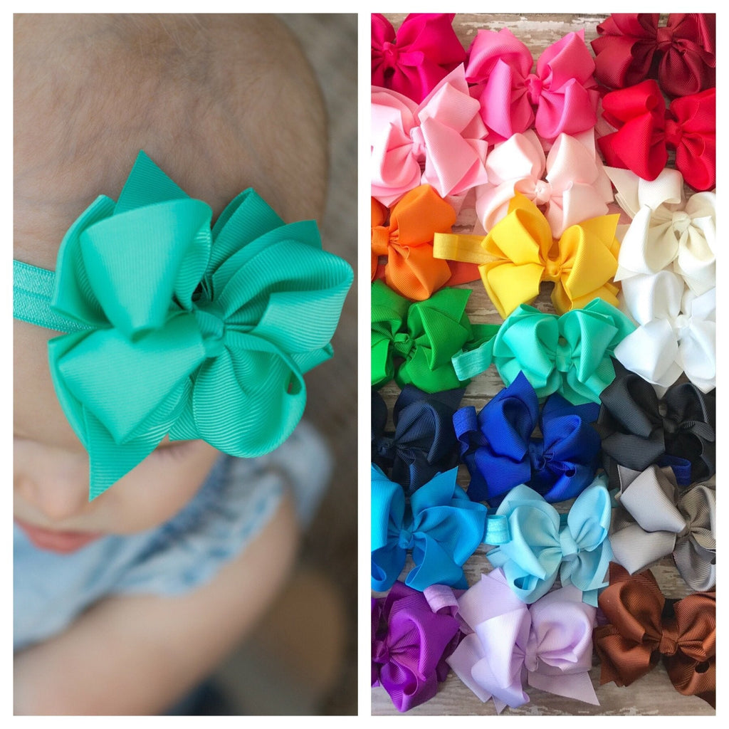 Bows for Littles Mini Crochet Clips Green
